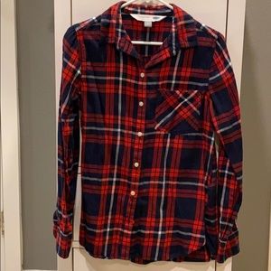 Old Navy Red Plaid Flannel Shirt